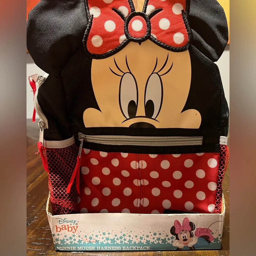 Disney Baby Minnie Mouse Polka Dot Toddler Harness Backpack